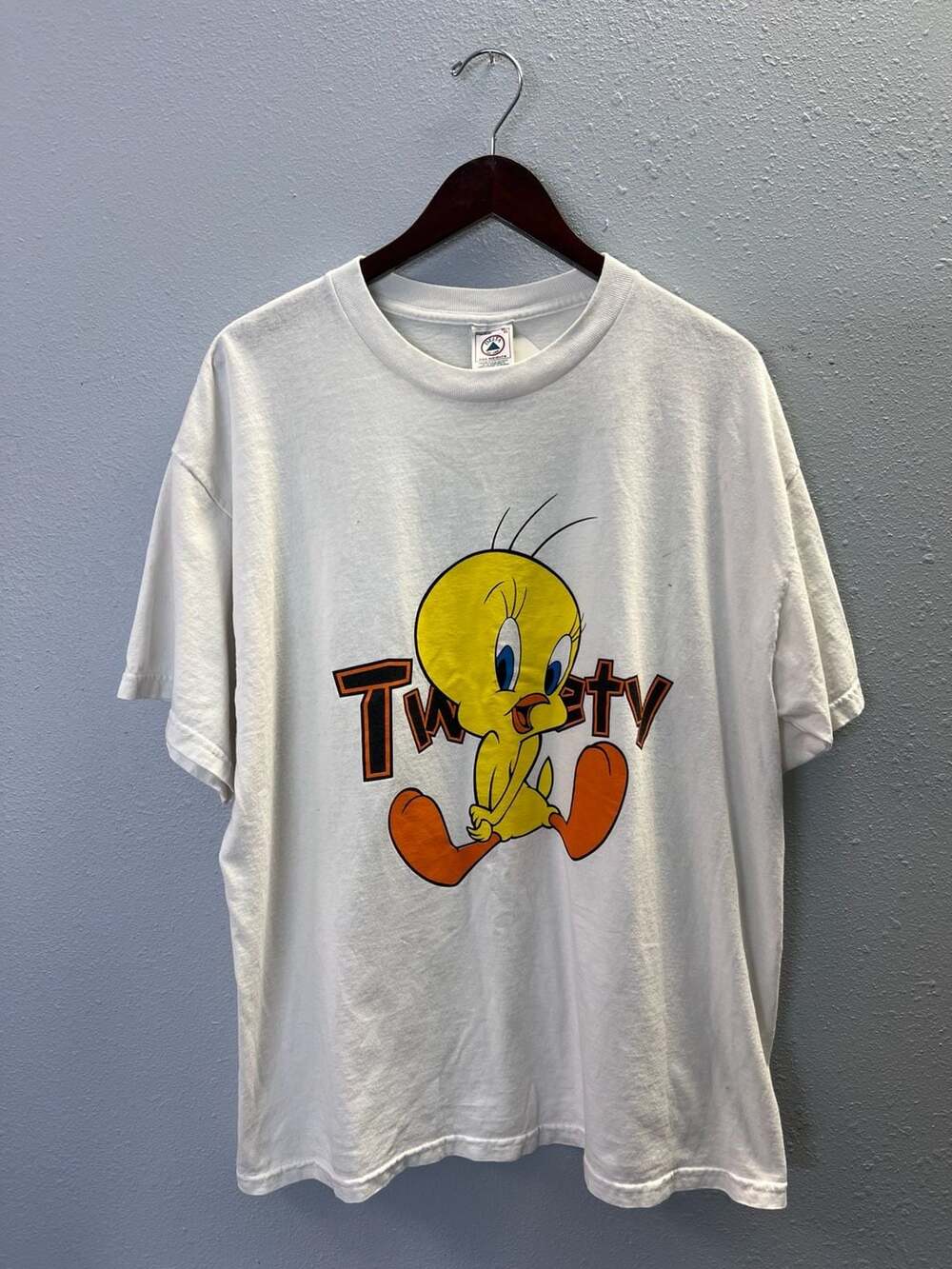 Vintage Looney Tunes Tweety Bird Graphic T Shirt Mens XL White Delta Y2K 0405